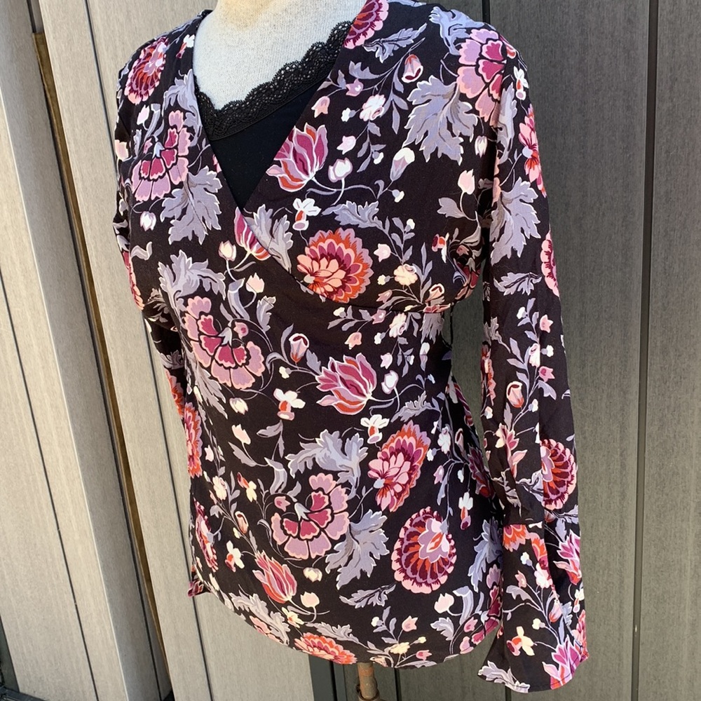 LOFT petite XSP wrap around blouse, NEW